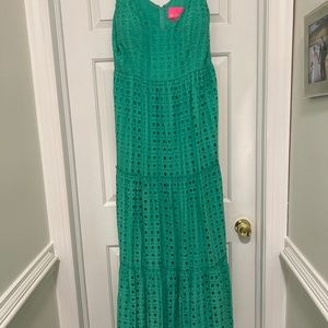 LILLY MELODIE MAXI IN GUSTAVIA GREEN EYELET SIZE 12!!!!!!
